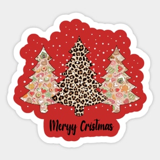 Leopard Trees Christmas Sticker